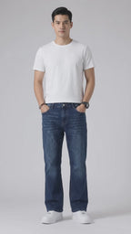 Pack of 2 Men's Mid Rise Bootcut Jeans - Dark Blue