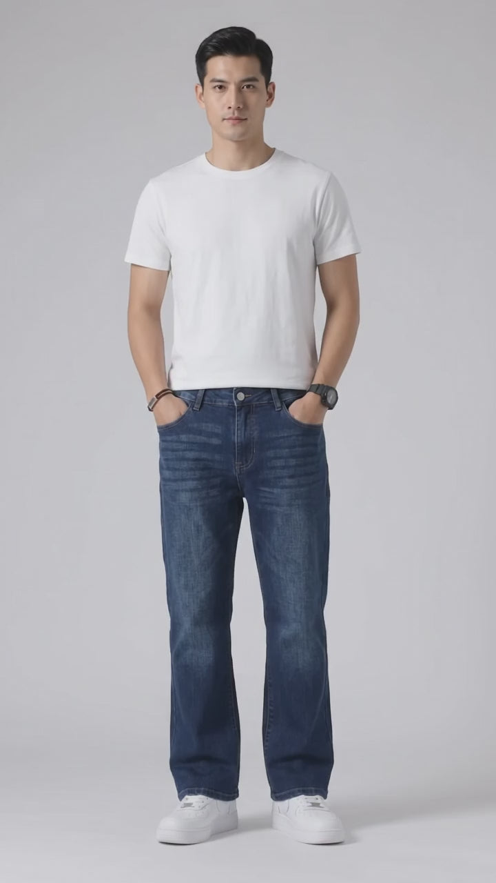 Pack of 2 Men's Mid Rise Bootcut Jeans - Dark Blue