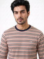 Long Sleeve Cotton Stripe Regular Fit T Shirt