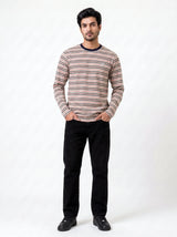 Long Sleeve Cotton Stripe Regular Fit T Shirt