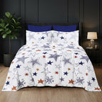 Whimsy Weave Shooting Star Print Bedsheet Set on a bed