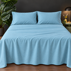 Premium Plain Bedsheet Set - Sky Blue