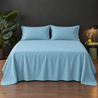 Premium Plain Bedsheet Set - Sky Blue