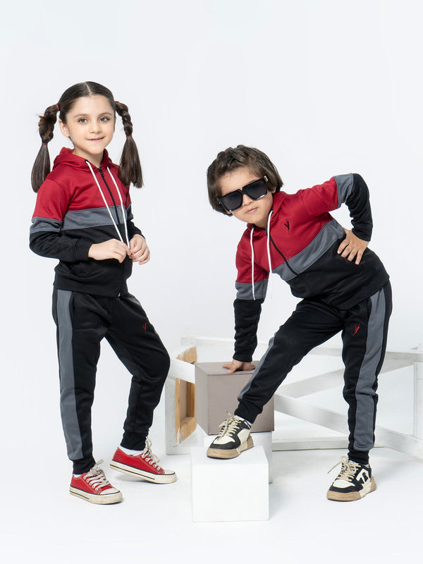 Hooded Tracksuit For Boys & Girls, Fleece #VWT06-A