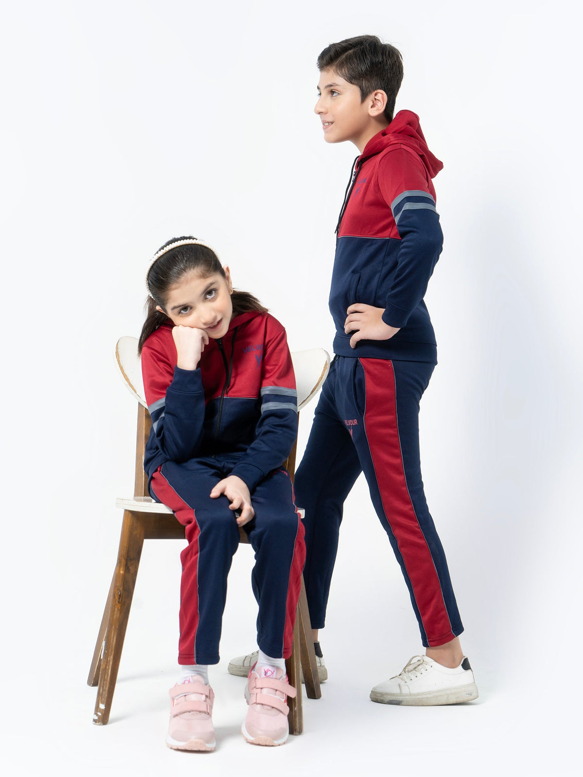 Hooded Tracksuit For Boys & Girls, Fleece #VWT08-A