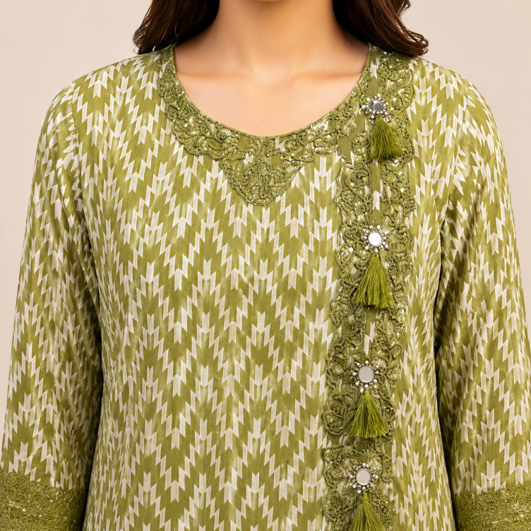 PC-37 Embroidered 3Pc Stitched Party Wear Suit