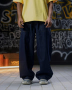 BAGGY DENIM JOGGER PANTS DARK WASH