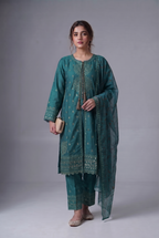 PC-702 Embroidered Stitched Gown Suit 4PC