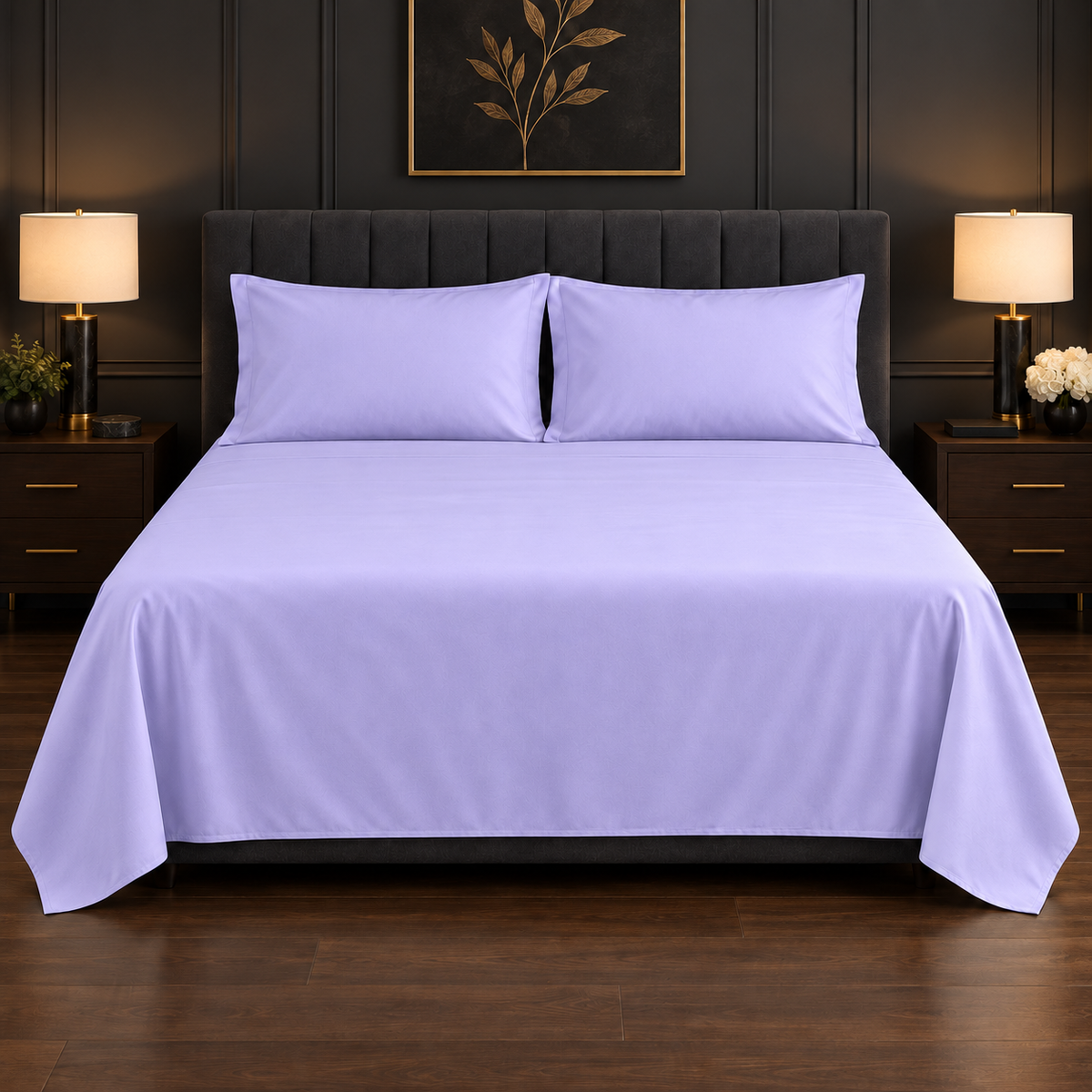 Premium Plain Bedsheet Set - Lilac