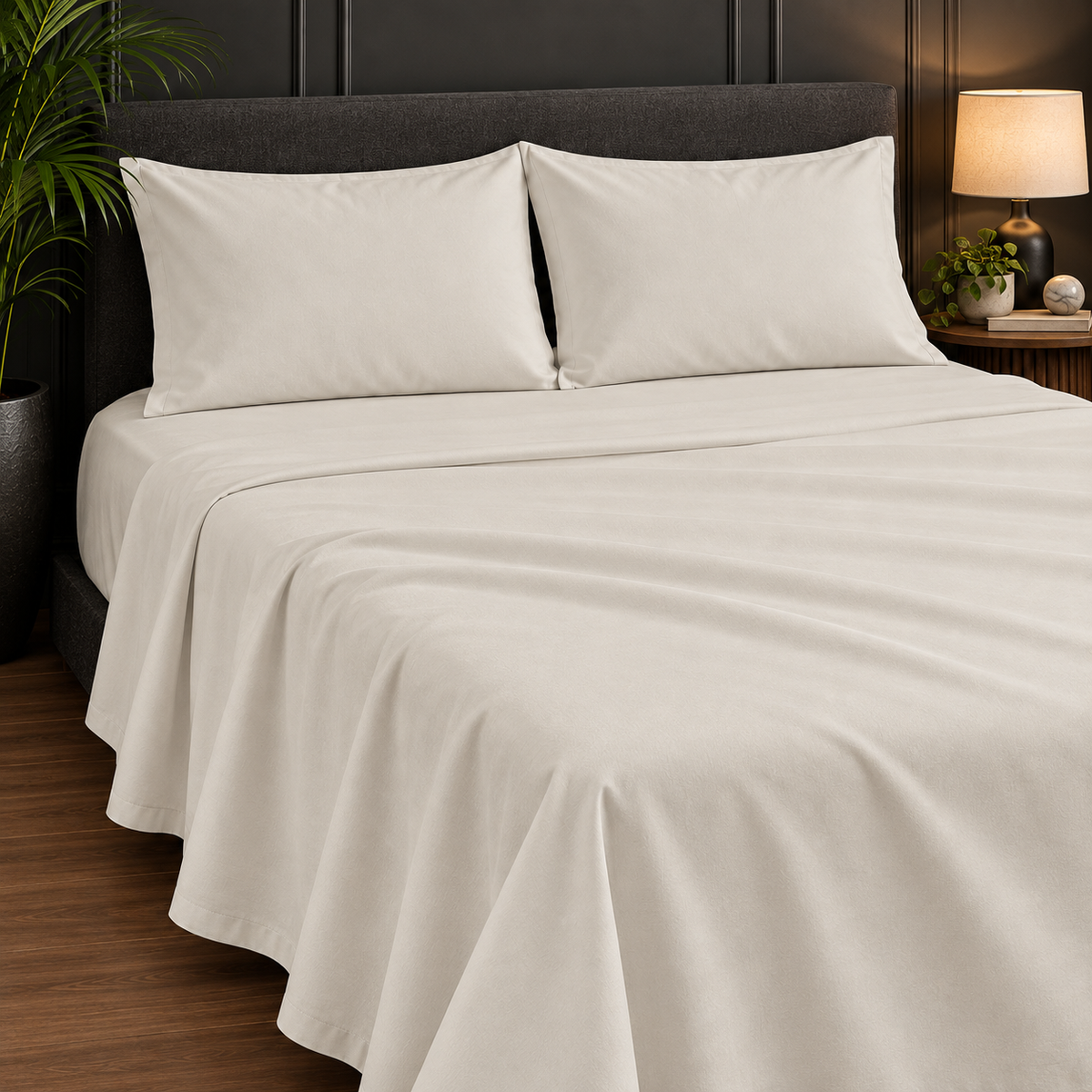 Premium Plain Bedsheet Set - Off White