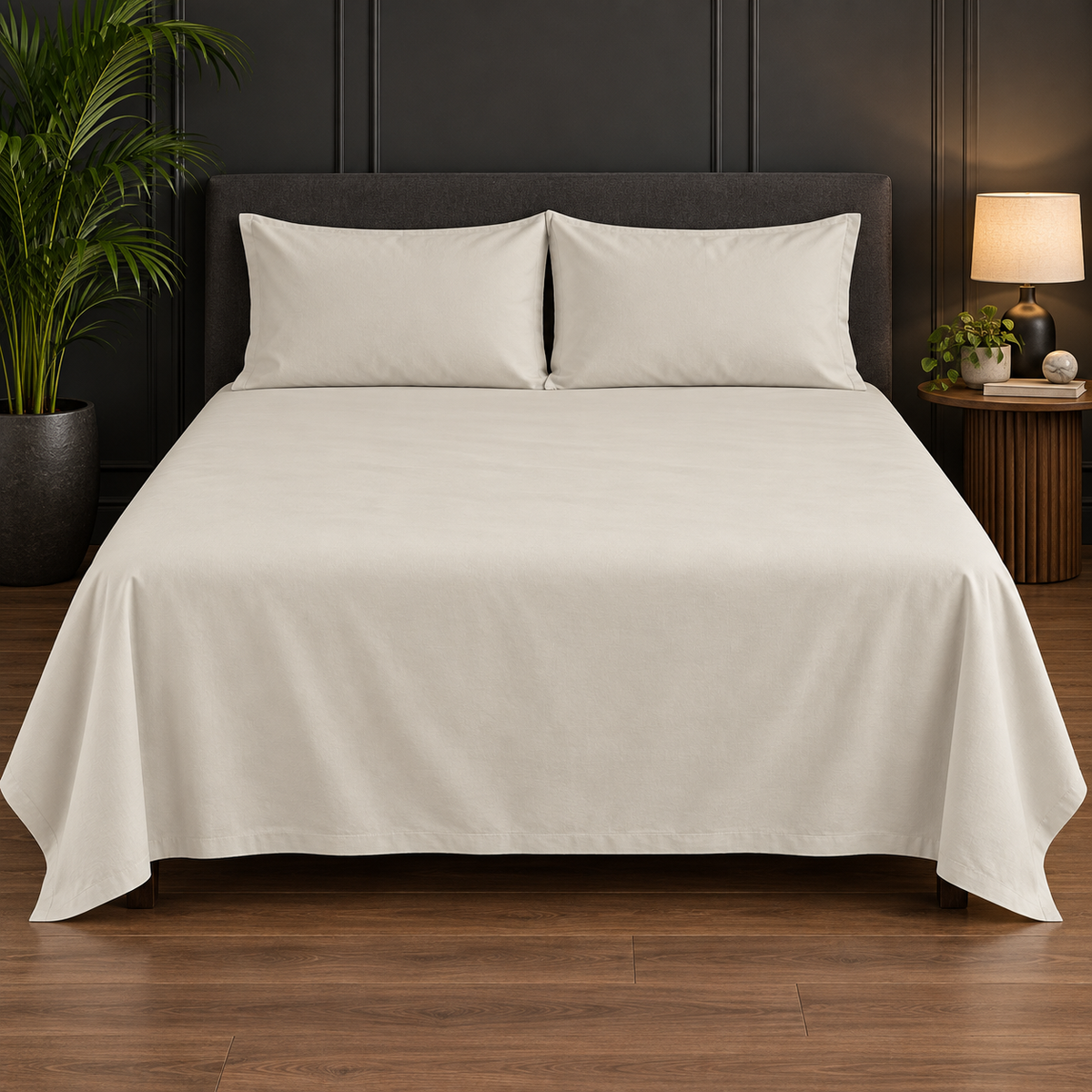 Premium Plain Bedsheet Set - Off White